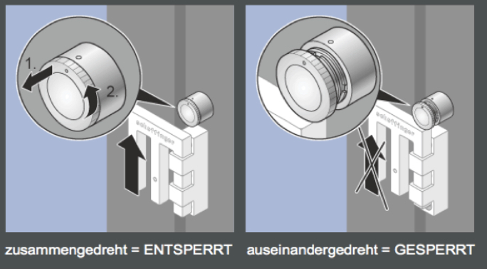 Scheffinger EM3plus Zweihandschloss silber, Zusatzsicherung zum Einbruchschutz EM3 Riegel, hochwertiger Stahl